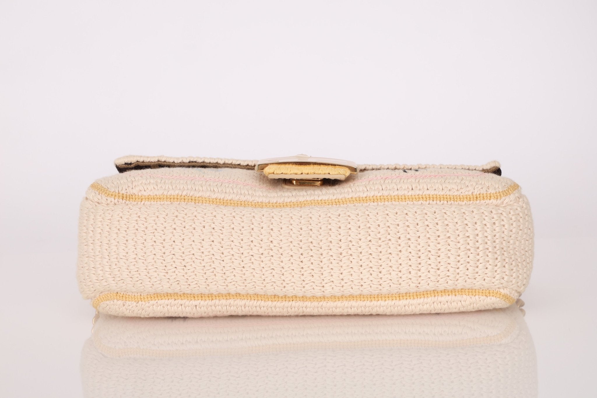 Fendi Wool Knit Shoulder Baguette - FashioNica