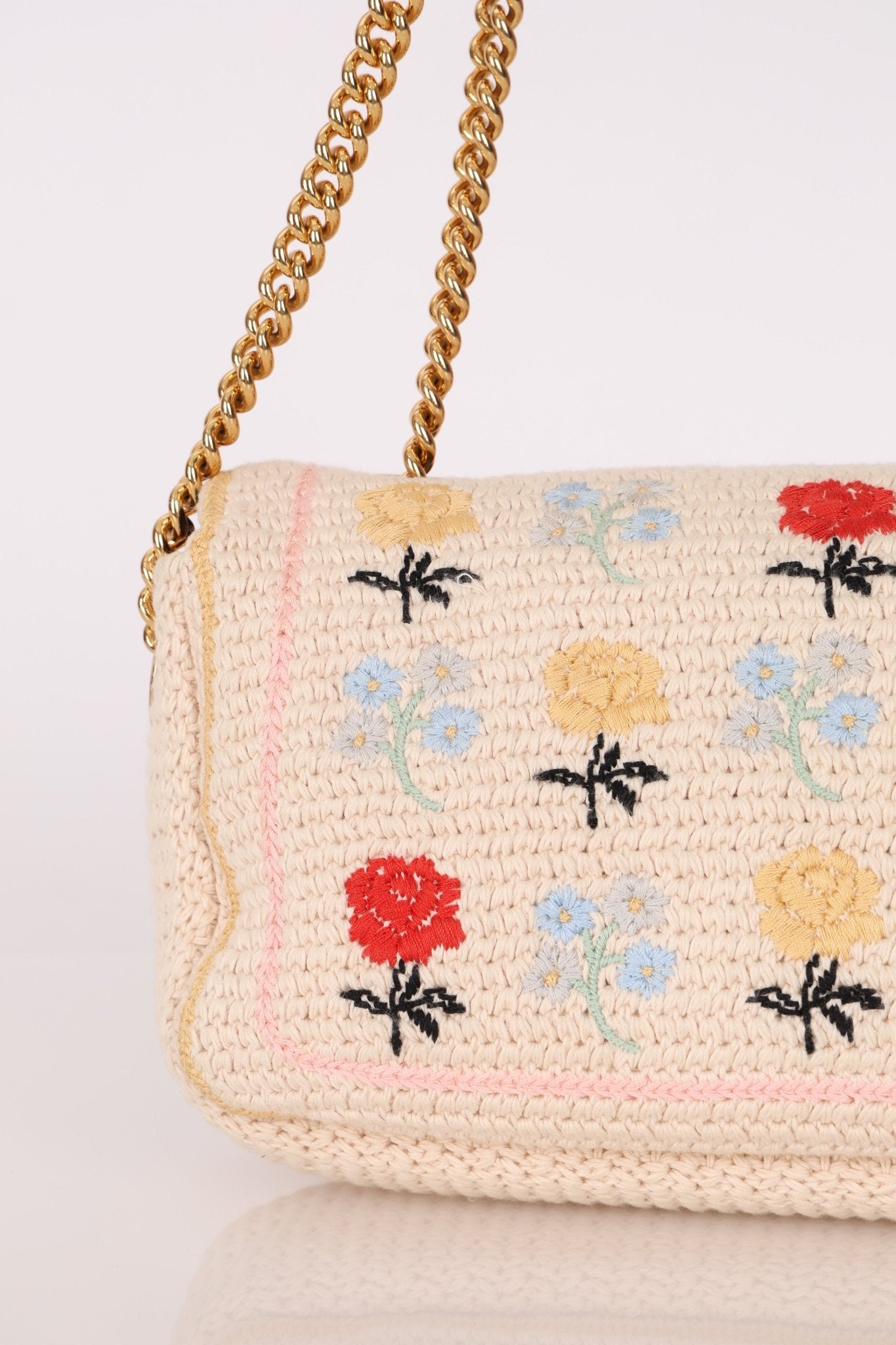 Fendi Wool Knit Shoulder Baguette - FashioNica