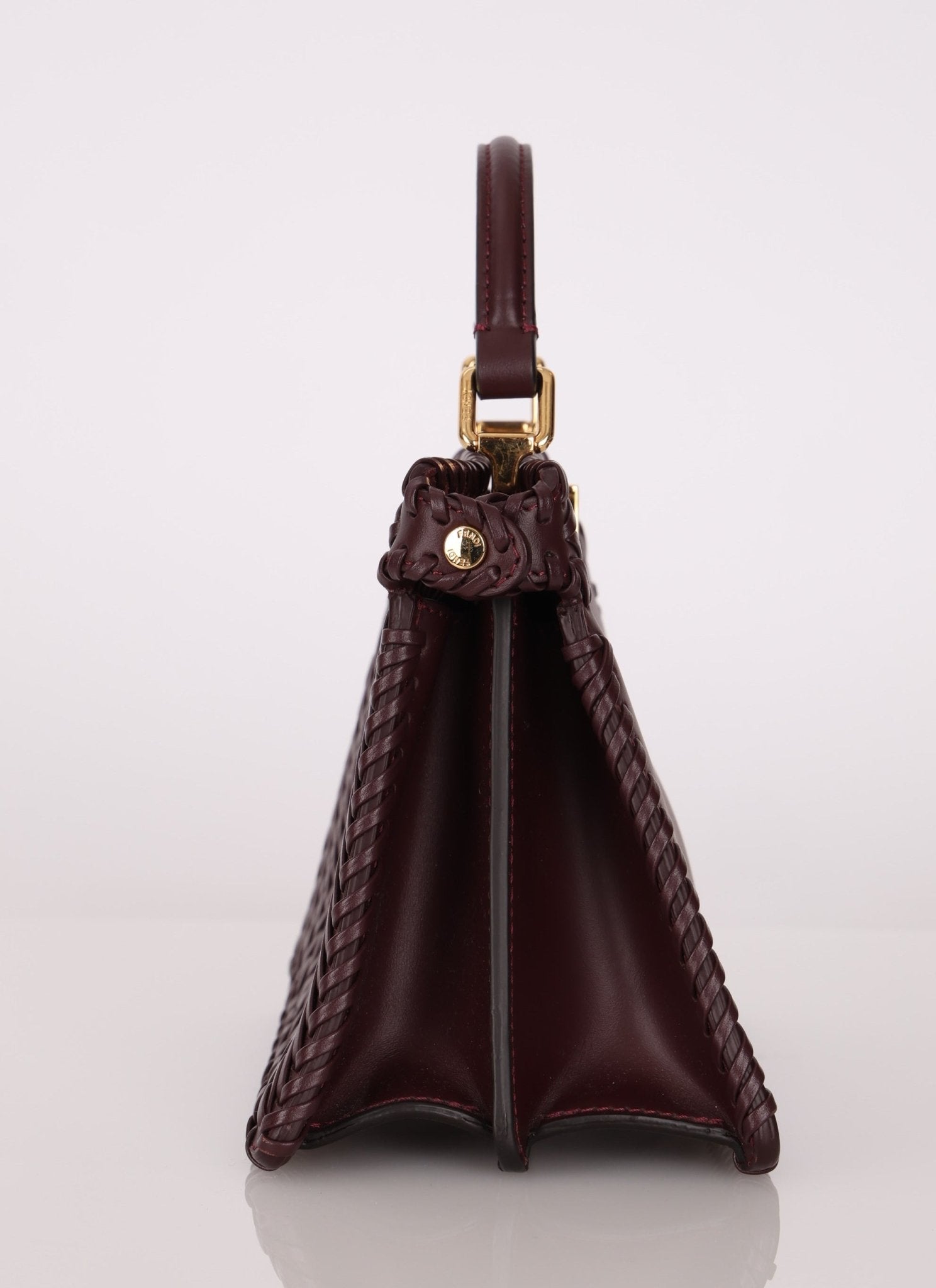 Fendi Woven Leather Petite Peekaboo ISeeU w Strap - FashioNica