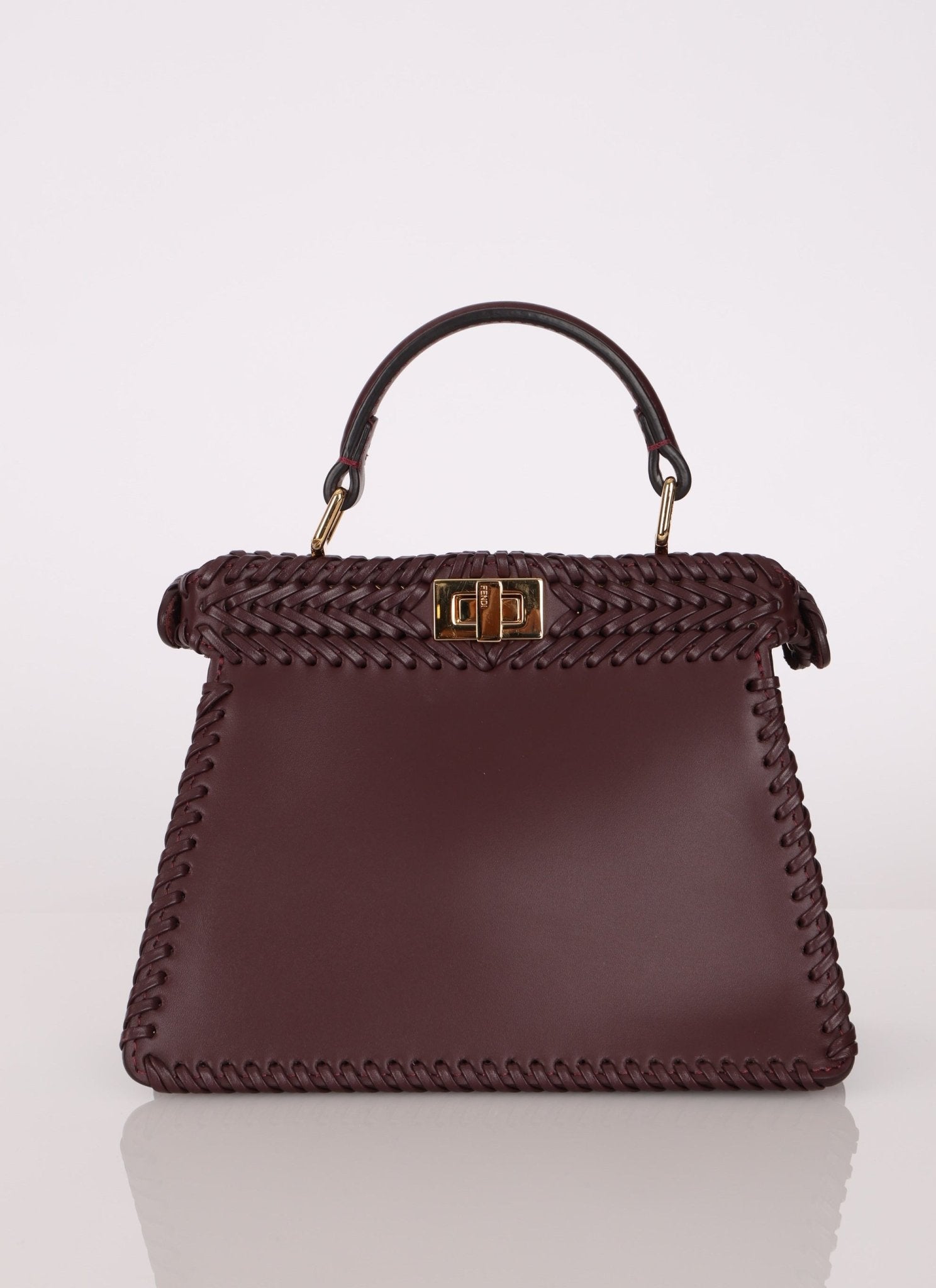 Fendi Woven Leather Petite Peekaboo ISeeU w Strap - FashioNica