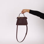 Fendi Woven Leather Petite Peekaboo ISeeU w Strap - FashioNica