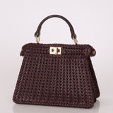 Fendi Woven Leather Petite Peekaboo ISeeU w Strap - FashioNica