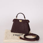 Fendi Woven Leather Petite Peekaboo ISeeU w Strap - FashioNica