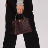 Fendi Woven Leather Petite Peekaboo ISeeU w Strap - FashioNica