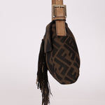 Fendi XL Mix Zucca Fringe Baguette - FashioNica