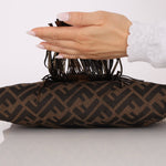 Fendi XL Mix Zucca Fringe Baguette - FashioNica