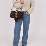 Fendi XL Mix Zucca Fringe Baguette - FashioNica