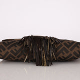 Fendi XL Mix Zucca Fringe Baguette - FashioNica