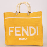 Fendi Yellow Crochet Medium Sunshine Tote - FashioNica
