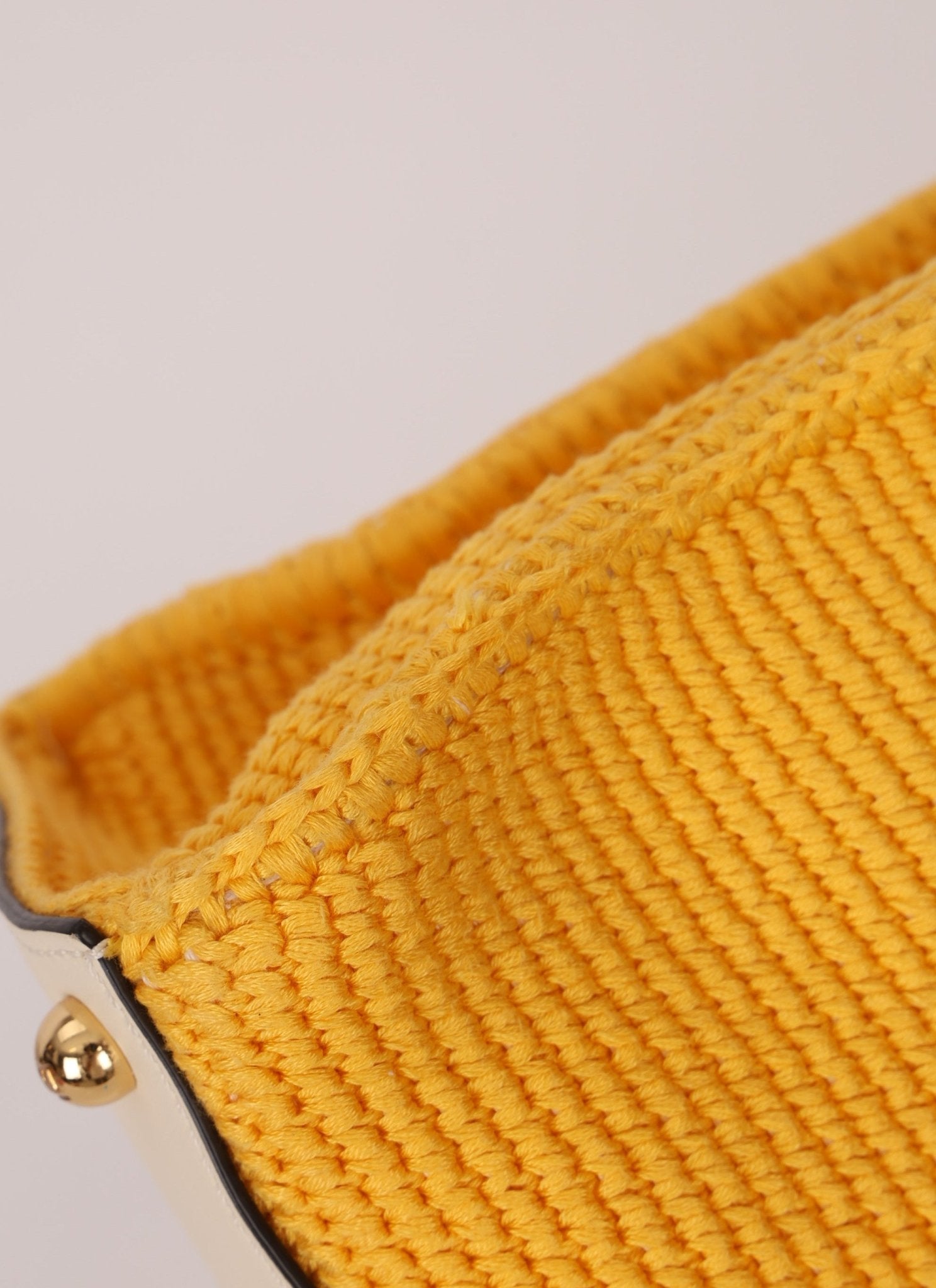 Fendi Yellow Crochet Medium Sunshine Tote - FashioNica