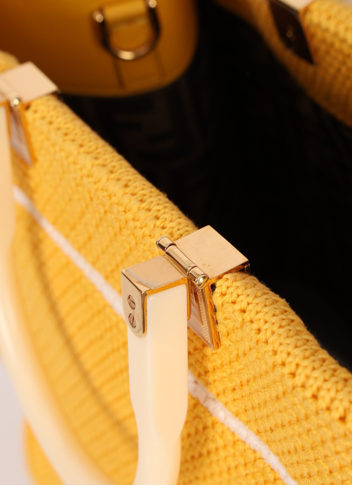 Fendi Yellow Crochet Medium Sunshine Tote - FashioNica