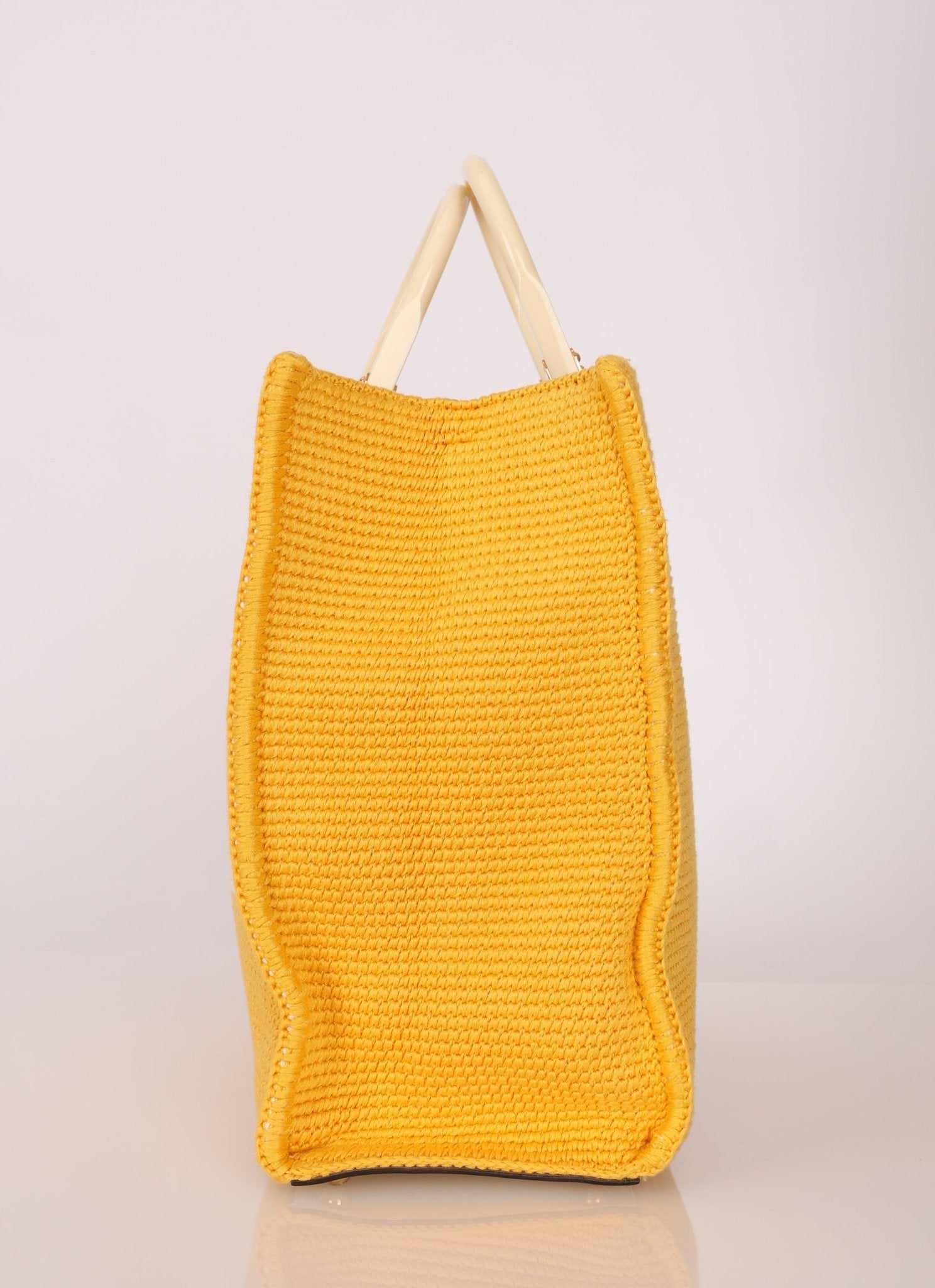 Fendi Yellow Crochet Medium Sunshine Tote - FashioNica
