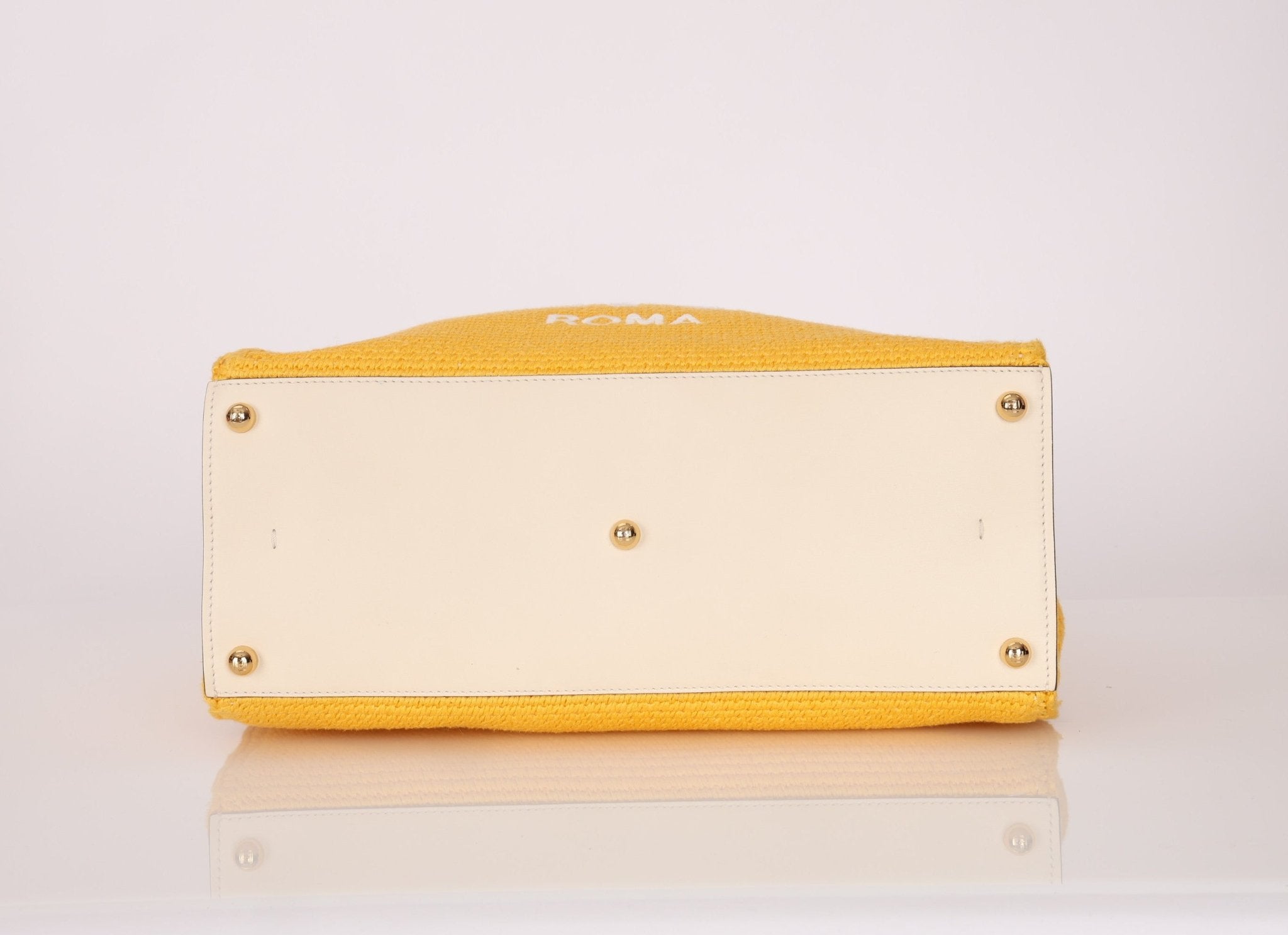 Fendi Yellow Crochet Medium Sunshine Tote - FashioNica