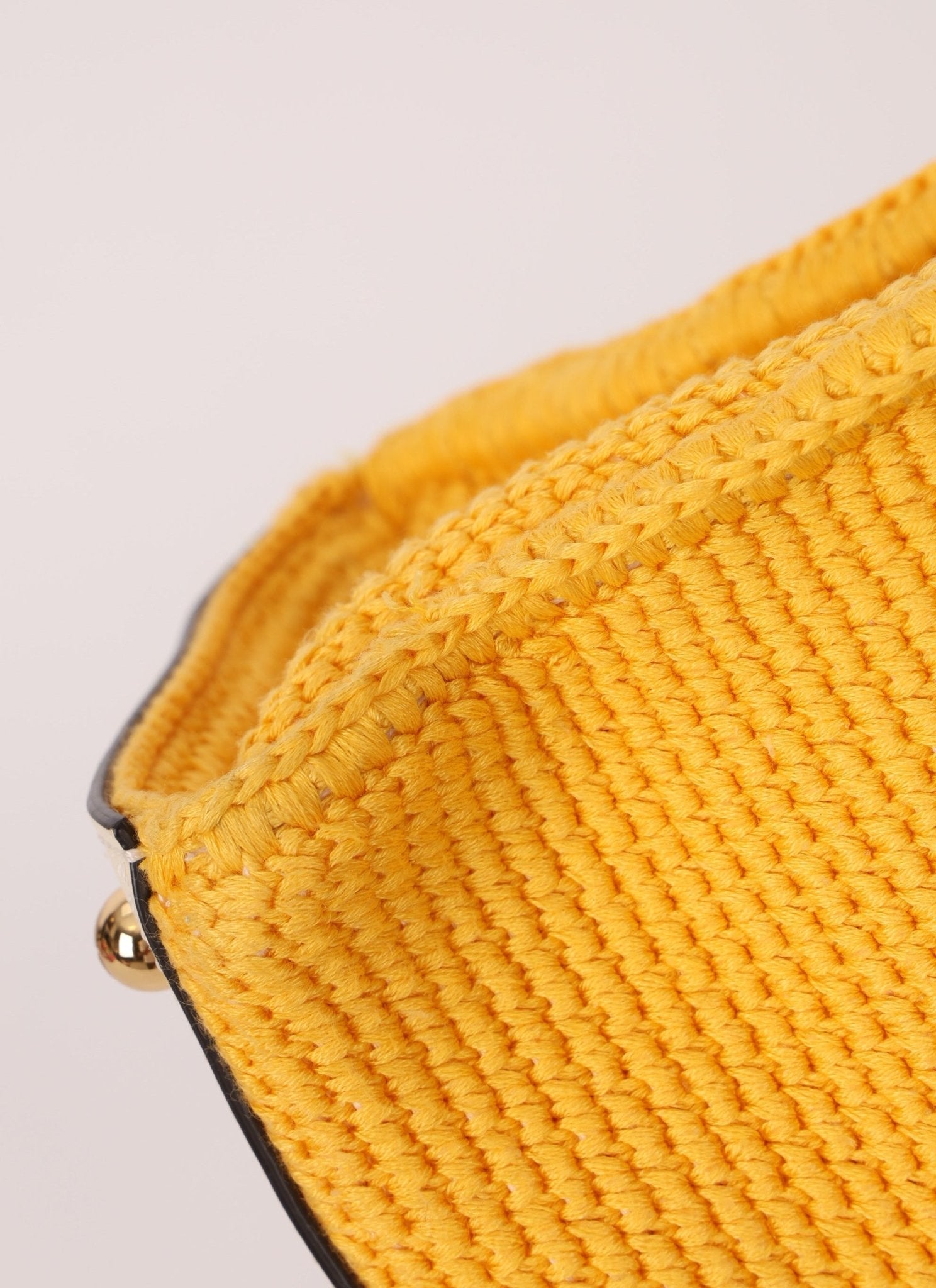 Fendi Yellow Crochet Medium Sunshine Tote - FashioNica