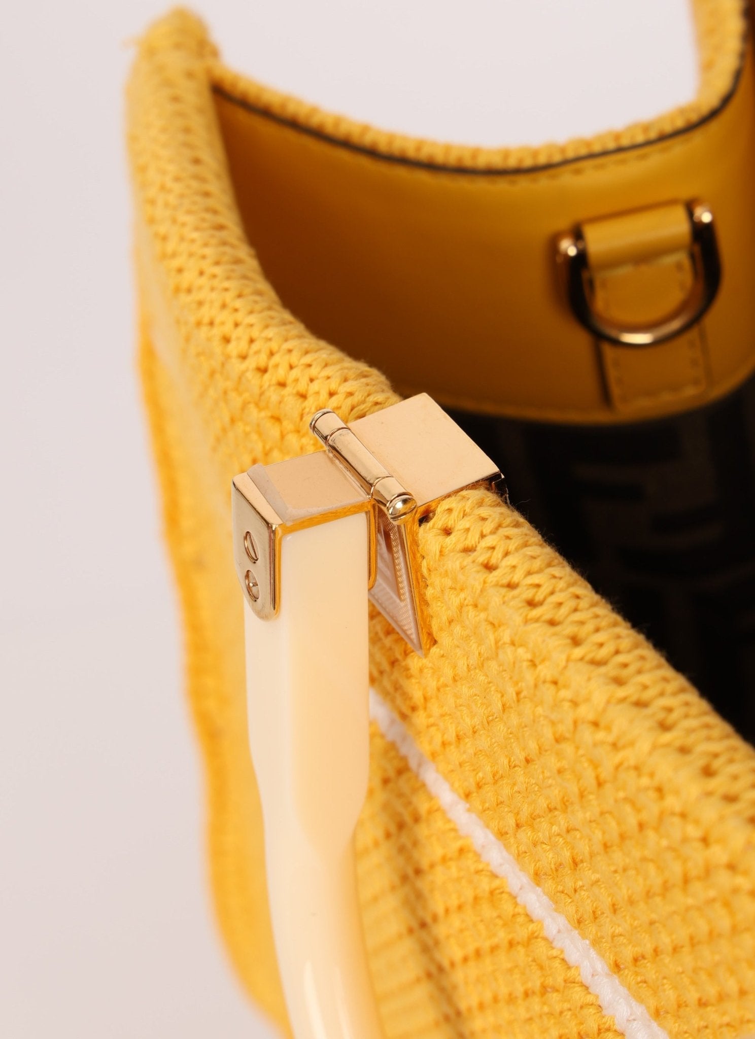 Fendi Yellow Crochet Medium Sunshine Tote - FashioNica