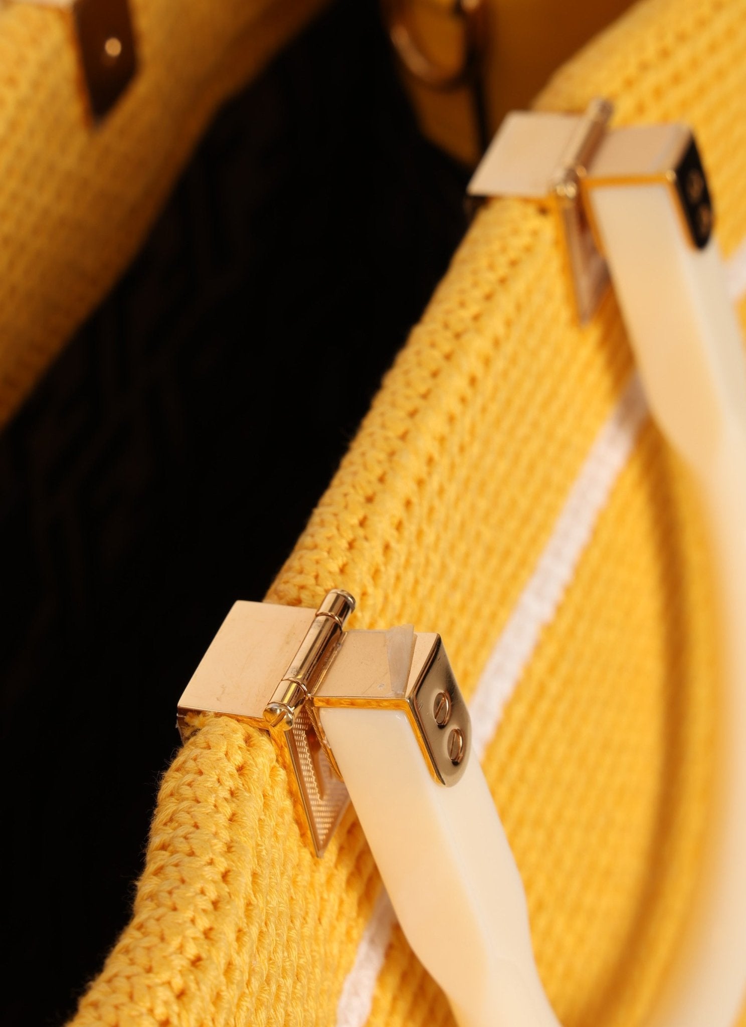 Fendi Yellow Crochet Medium Sunshine Tote - FashioNica
