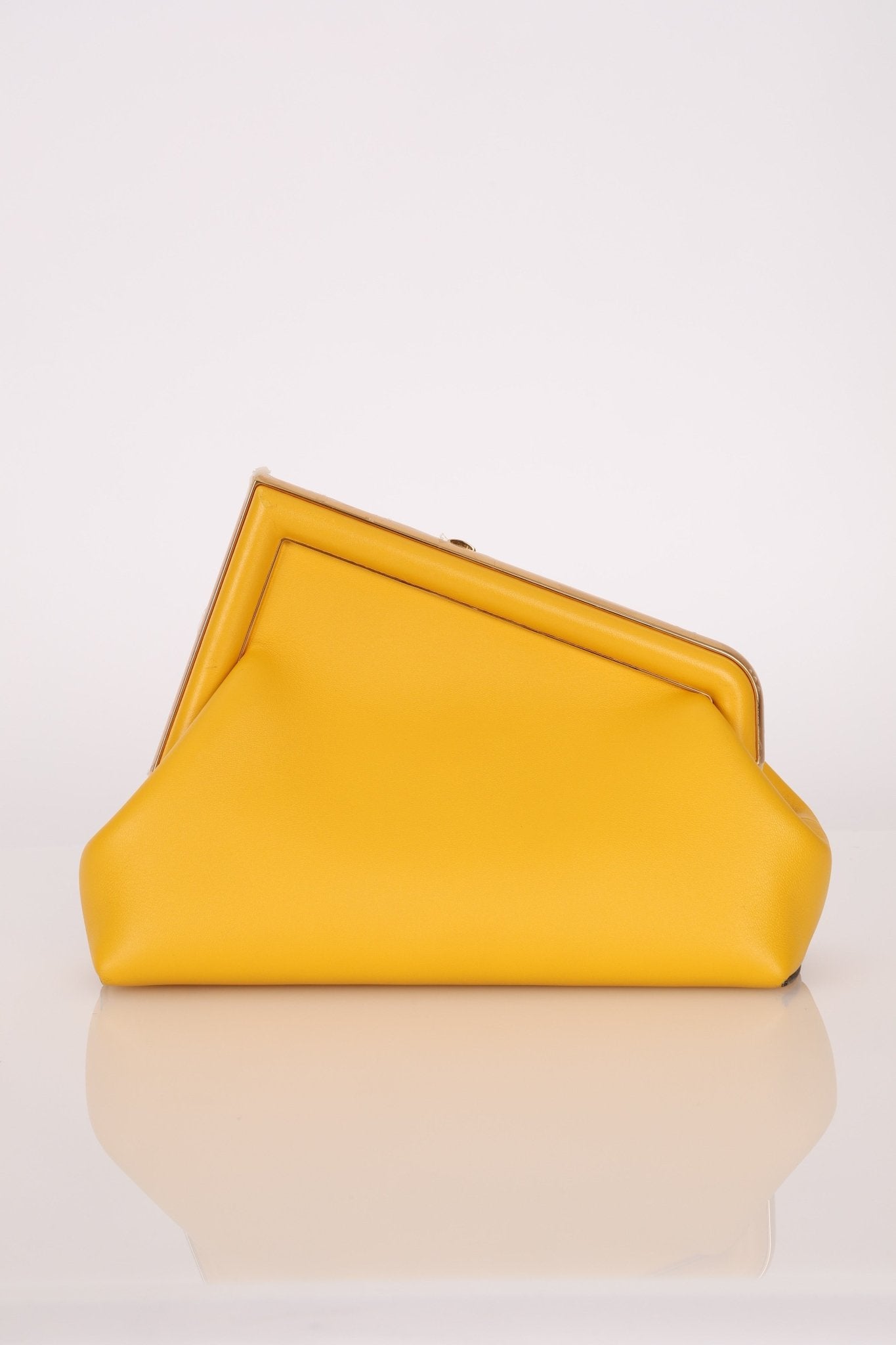 Fendi Yellow Leather First Clutch - FashioNica