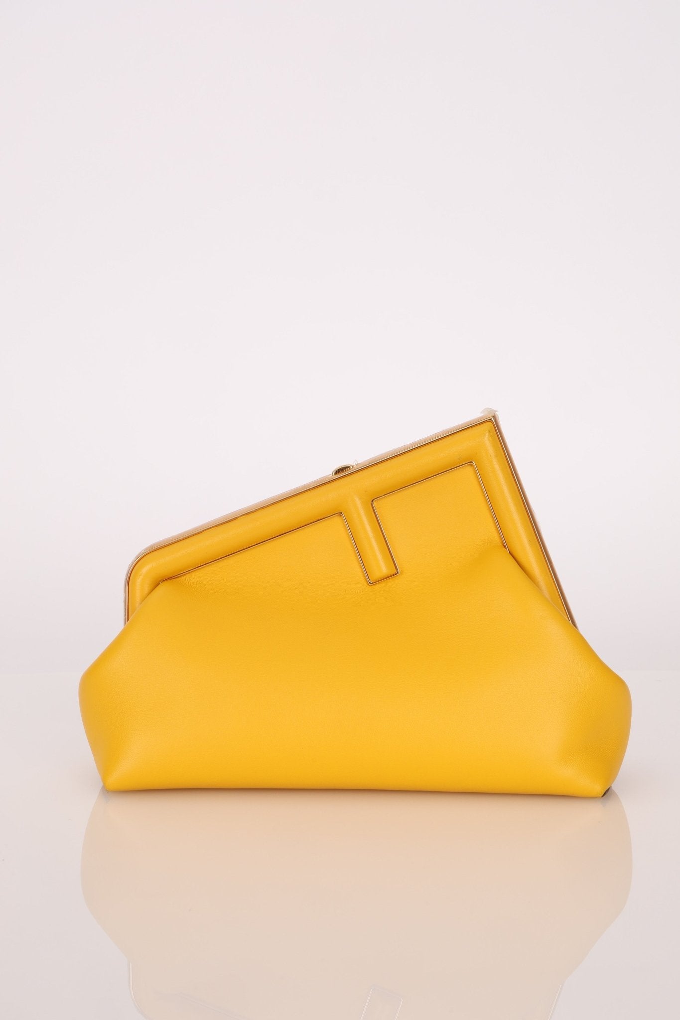 Fendi Yellow Leather First Clutch - FashioNica