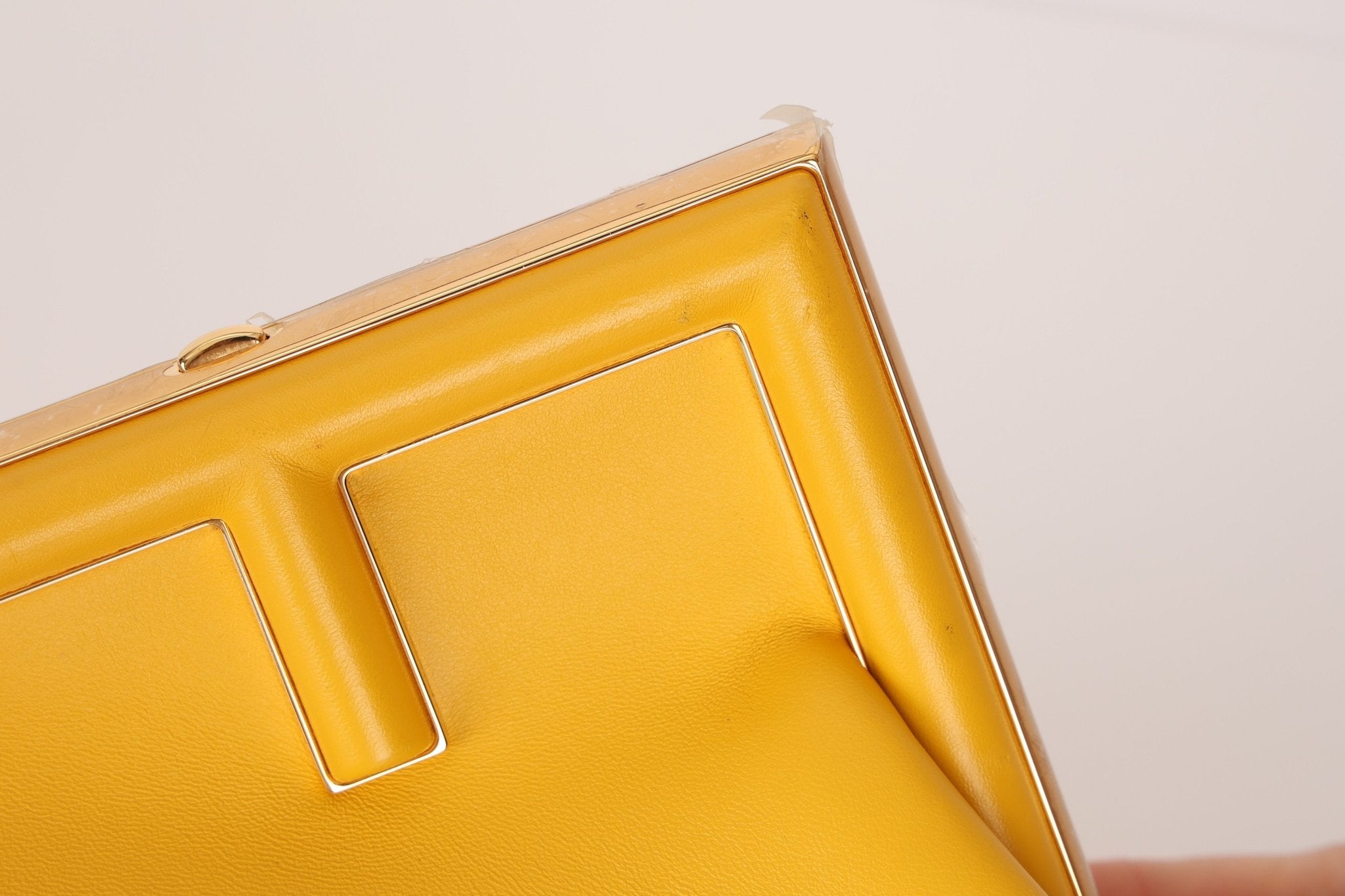 Fendi Yellow Leather First Clutch - FashioNica