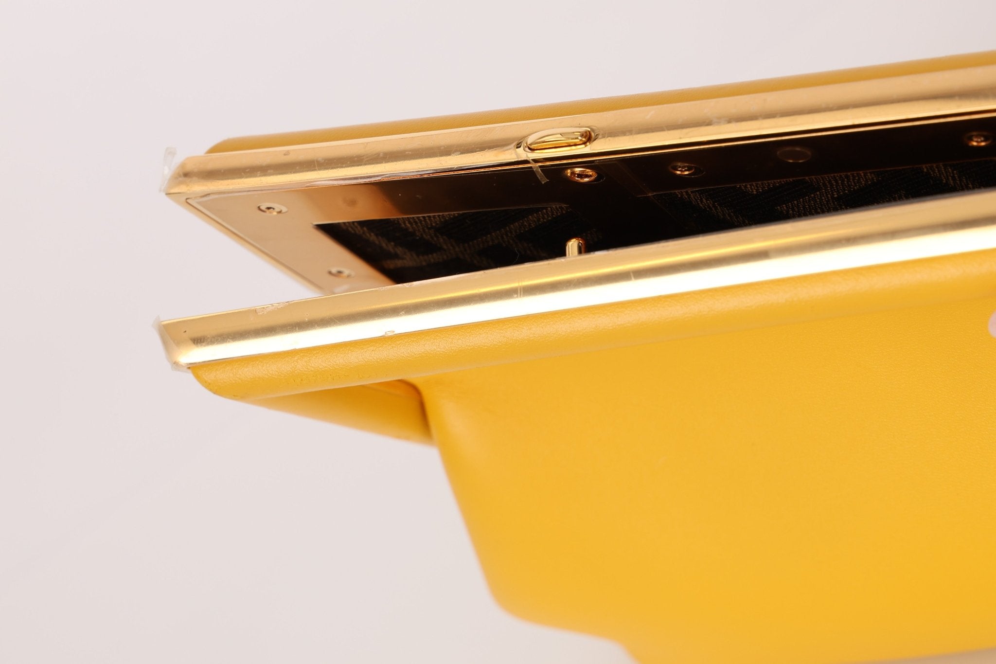 Fendi Yellow Leather First Clutch - FashioNica