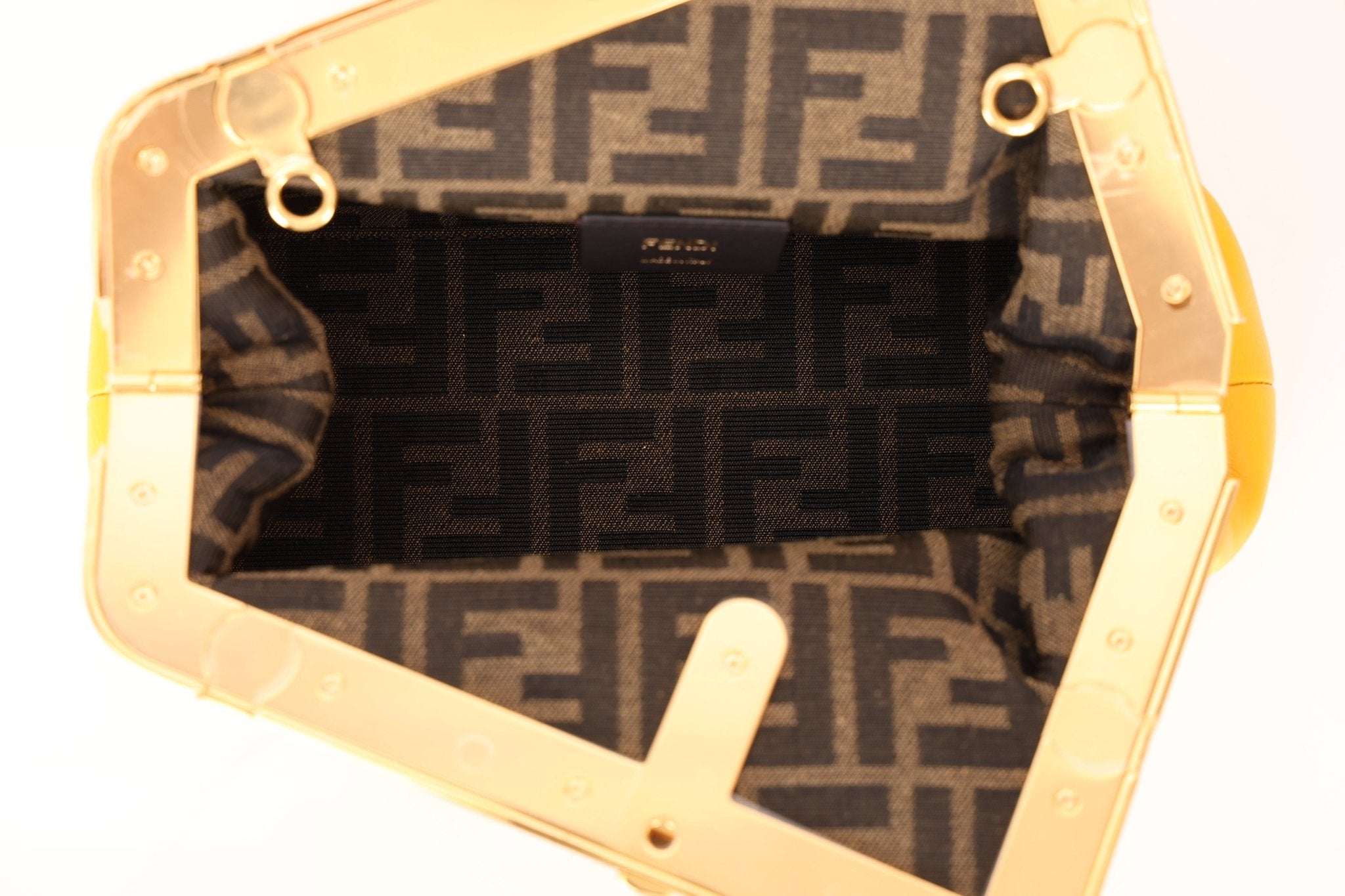 Fendi Yellow Leather First Clutch - FashioNica