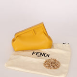 Fendi Yellow Leather First Clutch - FashioNica