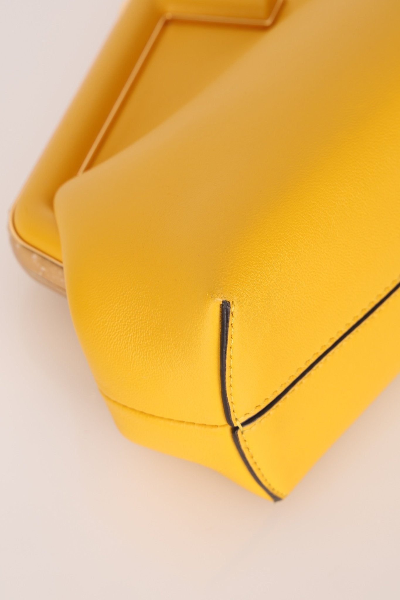 Fendi Yellow Leather First Clutch - FashioNica