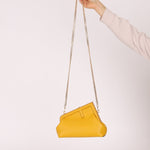 Fendi Yellow Leather First Clutch - FashioNica