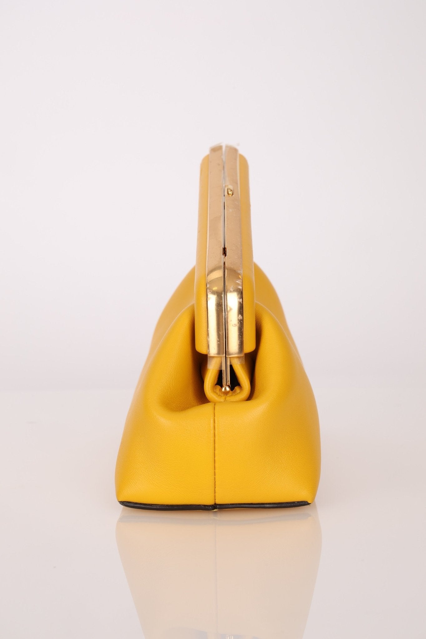 Fendi Yellow Leather First Clutch - FashioNica
