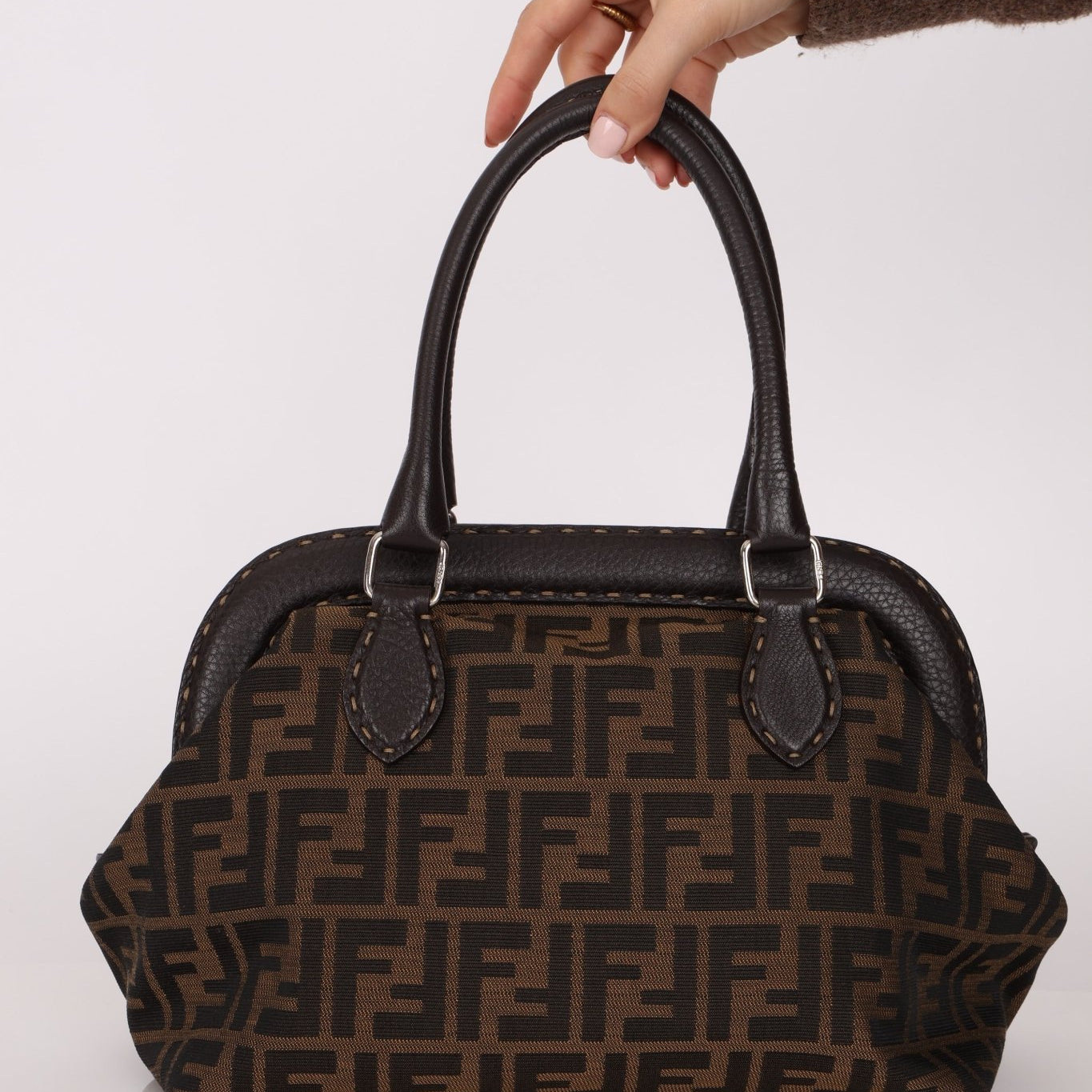 Fendi Zucca Adele Frame Bag - FashioNica