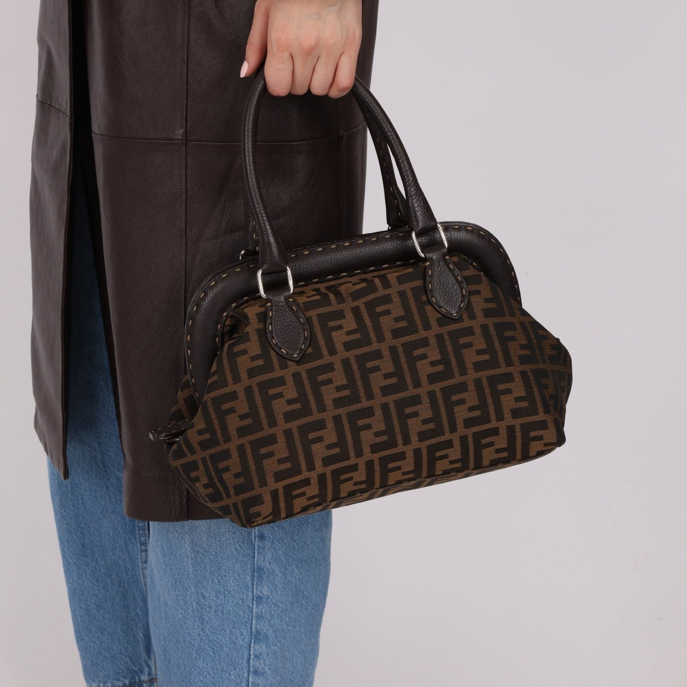 Fendi Zucca Adele Frame Bag - FashioNica