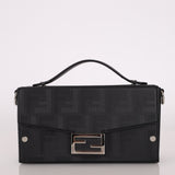 Fendi Zucca Black Soft Trunk Baguette with Strap - FashioNica
