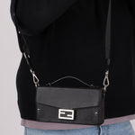 Fendi Zucca Black Soft Trunk Baguette with Strap - FashioNica