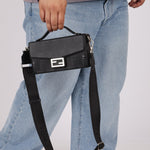 Fendi Zucca Black Soft Trunk Baguette with Strap - FashioNica