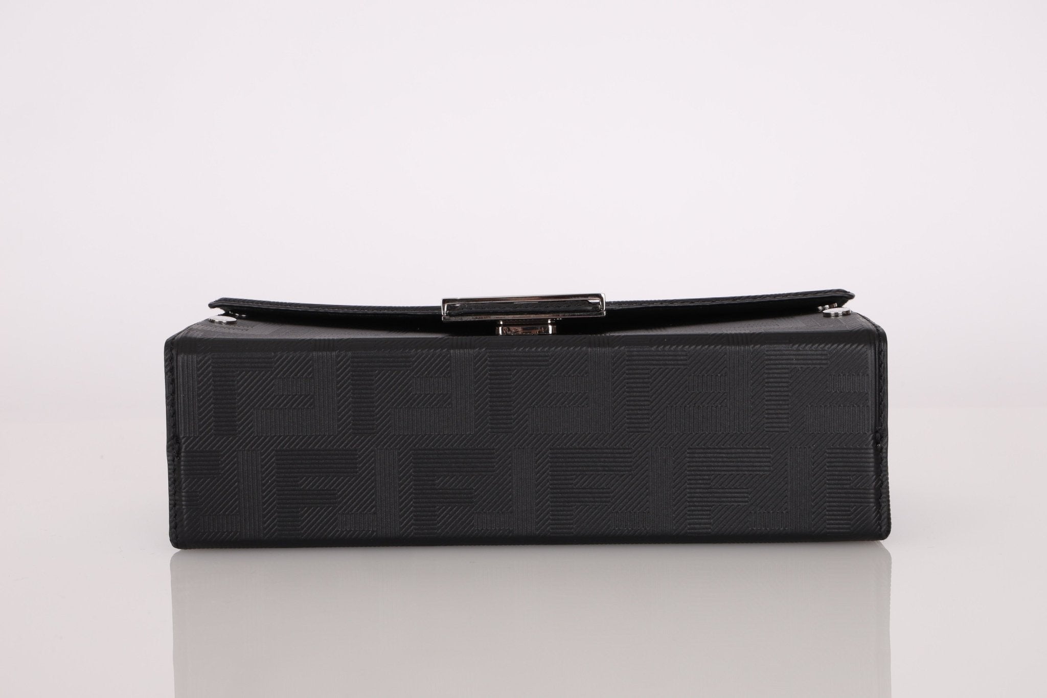 Fendi Zucca Black Soft Trunk Baguette with Strap - FashioNica