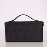 Fendi Zucca Black Soft Trunk Baguette with Strap - FashioNica