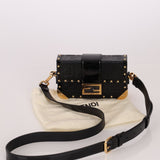 Fendi Zucca Calfskin Leather & Patent Trunk Mini Baguette - FashioNica