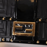 Fendi Zucca Calfskin Leather & Patent Trunk Mini Baguette - FashioNica