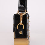 Fendi Zucca Calfskin Leather & Patent Trunk Mini Baguette - FashioNica
