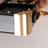 Fendi Zucca Calfskin Leather & Patent Trunk Mini Baguette - FashioNica