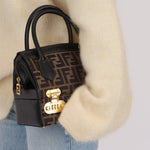 Fendi Zucca Canvas Top Handle Vanity with Strap - FashioNica