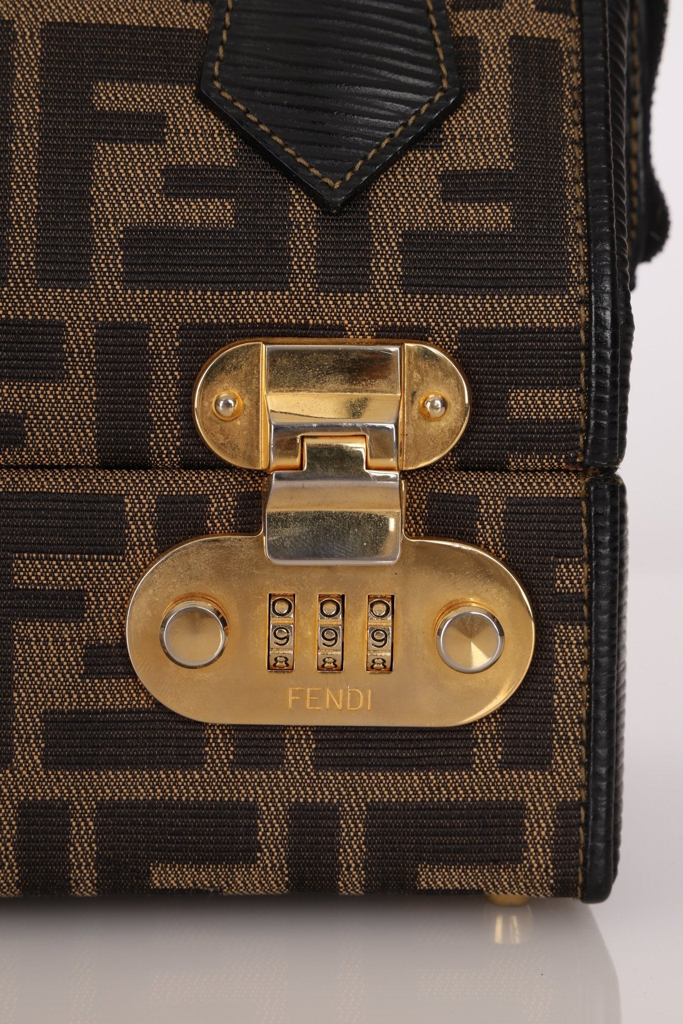 Fendi Zucca Canvas Top Handle Vanity with Strap - FashioNica