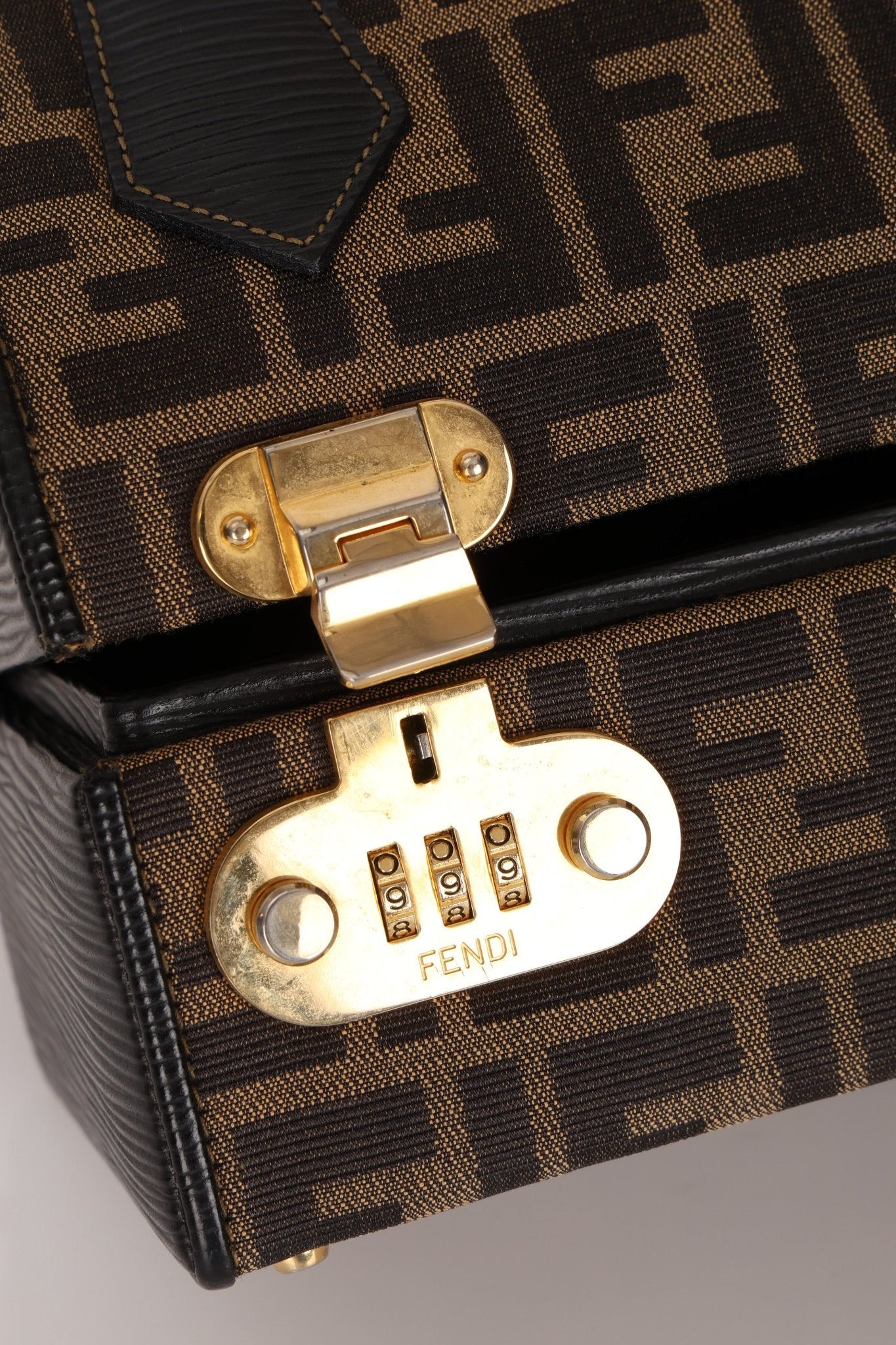 Fendi Zucca Canvas Top Handle Vanity with Strap - FashioNica