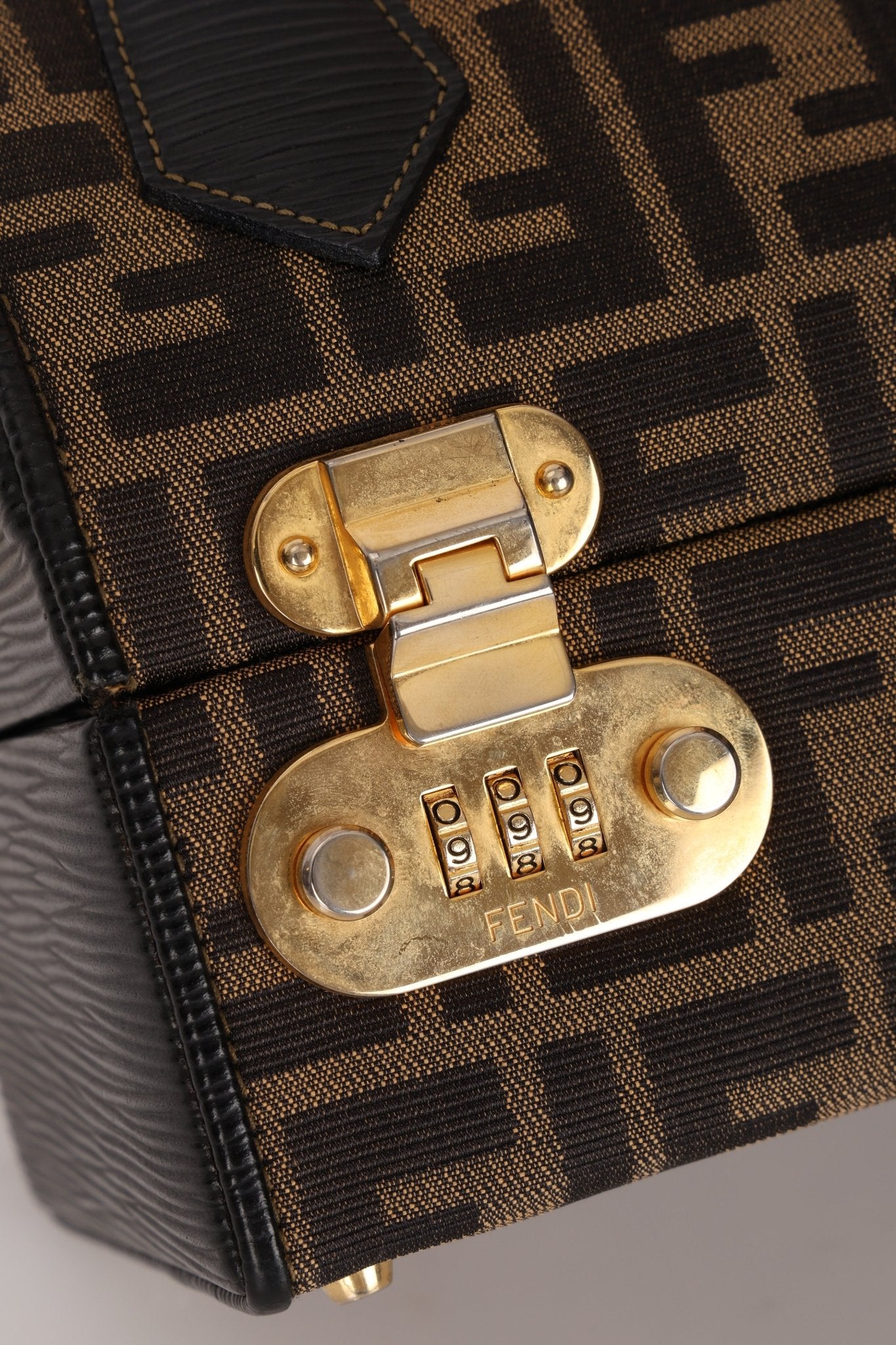 Fendi Zucca Canvas Top Handle Vanity with Strap - FashioNica