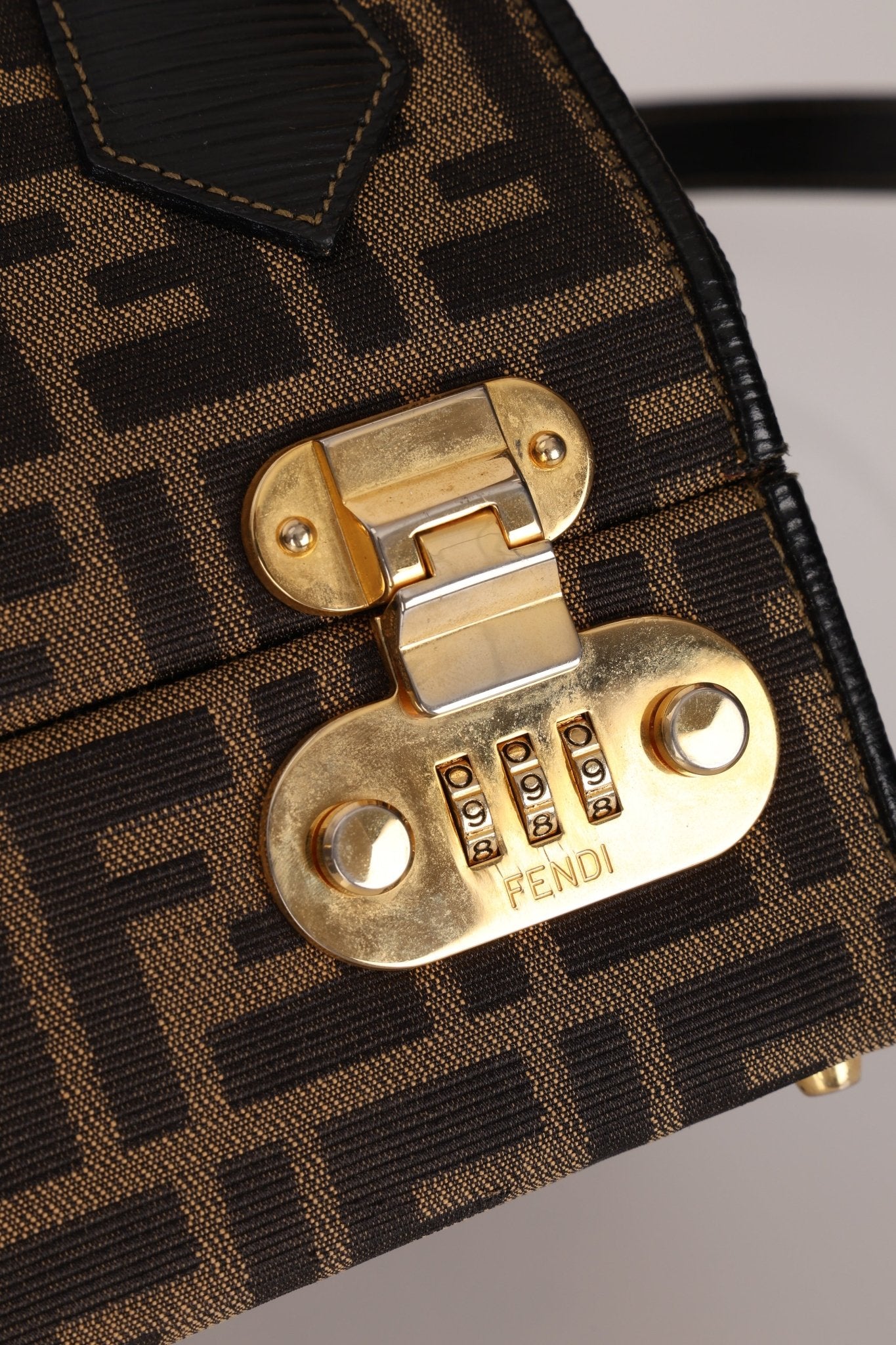 Fendi Zucca Canvas Top Handle Vanity with Strap - FashioNica