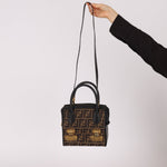 Fendi Zucca Canvas Top Handle Vanity with Strap - FashioNica