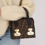 Fendi Zucca Canvas Top Handle Vanity with Strap - FashioNica