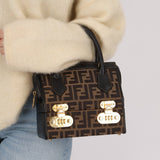 Fendi Zucca Canvas Top Handle Vanity with Strap - FashioNica