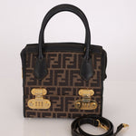 Fendi Zucca Canvas Top Handle Vanity with Strap - FashioNica