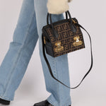 Fendi Zucca Canvas Top Handle Vanity with Strap - FashioNica